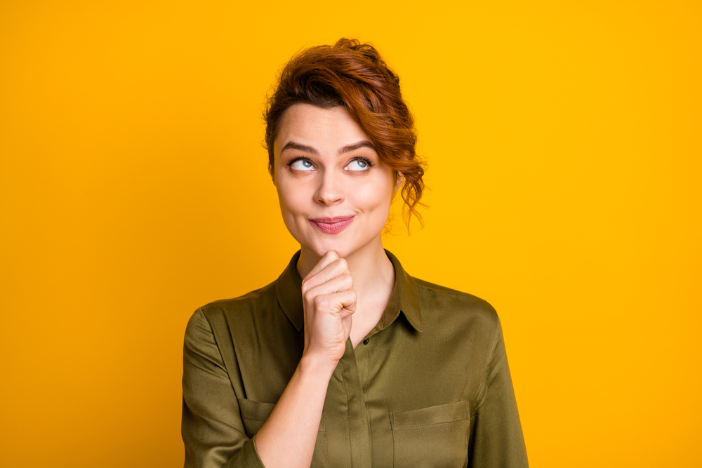 A girl wondering about a solution